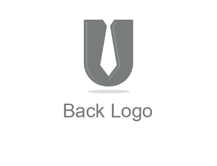 letter U logo with tie icon