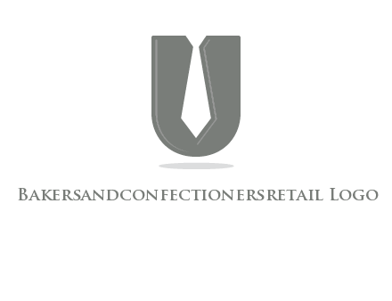 letter U logo with tie icon