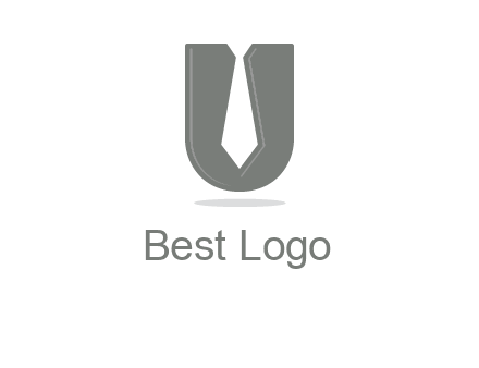 letter U logo with tie icon