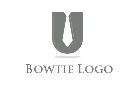 letter U logo with tie icon