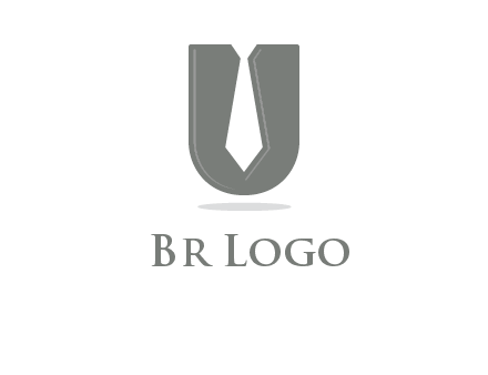 letter U logo with tie icon