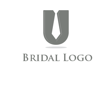 letter U logo with tie icon