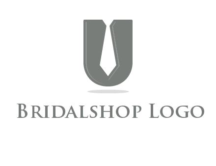 letter U logo with tie icon