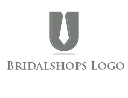 letter U logo with tie icon
