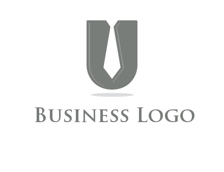 letter U logo with tie icon