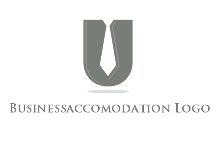 letter U logo with tie icon
