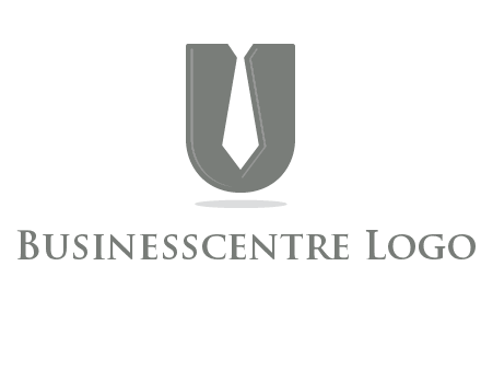 letter U logo with tie icon