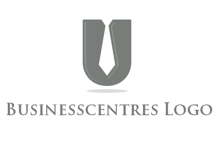 letter U logo with tie icon