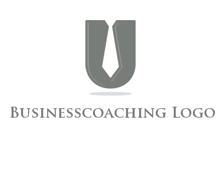 letter U logo with tie icon
