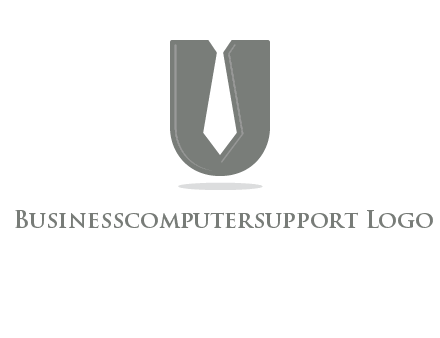 letter U logo with tie icon