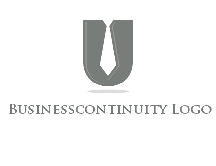 letter U logo with tie icon