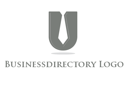 letter U logo with tie icon