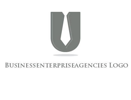 letter U logo with tie icon
