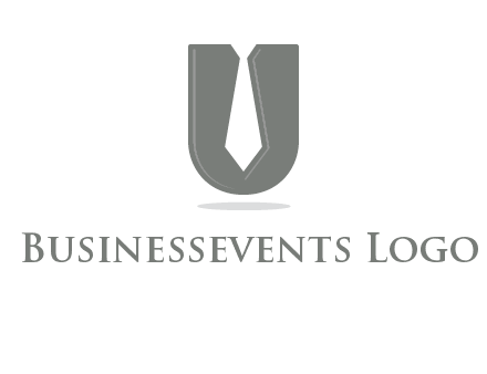 letter U logo with tie icon