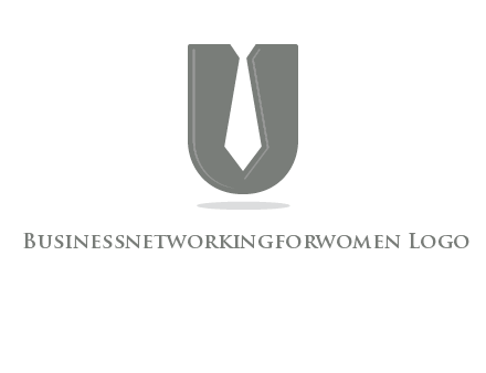letter U logo with tie icon