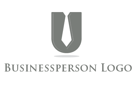 letter U logo with tie icon