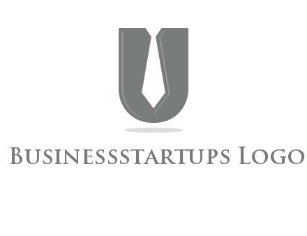 letter U logo with tie icon
