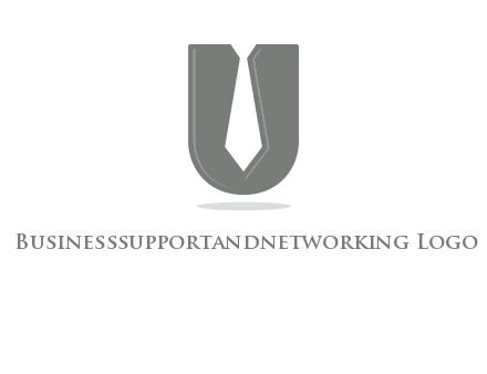 letter U logo with tie icon