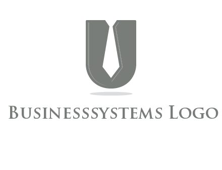 letter U logo with tie icon