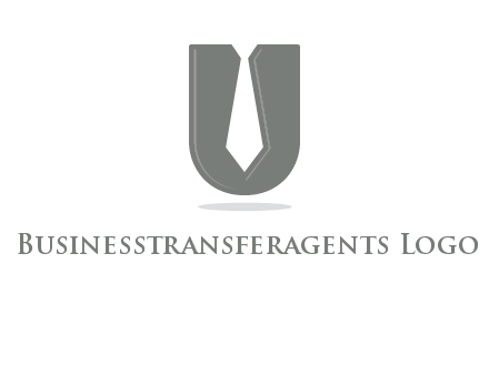 letter U logo with tie icon