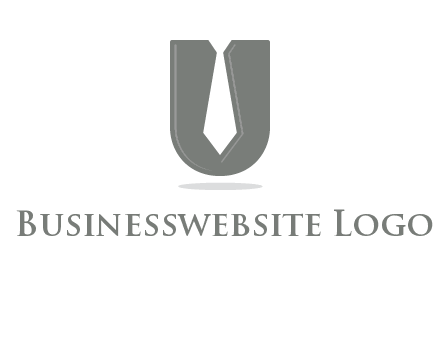 letter U logo with tie icon