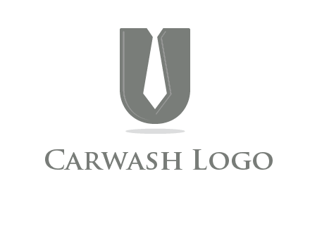 letter U logo with tie icon