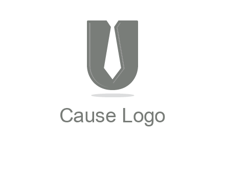 letter U logo with tie icon