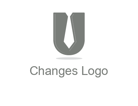 letter U logo with tie icon