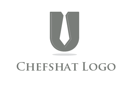 letter U logo with tie icon