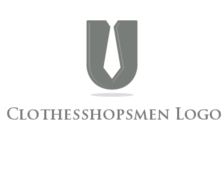 letter U logo with tie icon