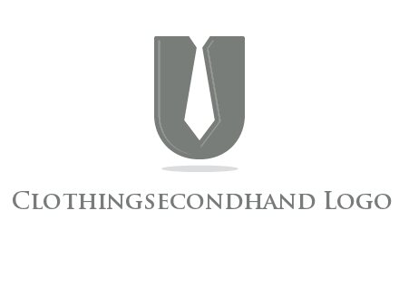 letter U logo with tie icon