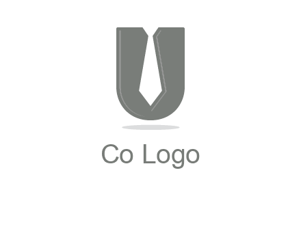 letter U logo with tie icon