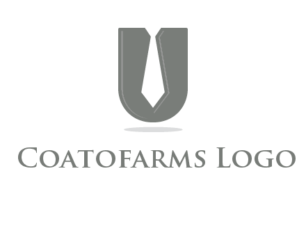 letter U logo with tie icon