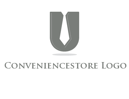 letter U logo with tie icon