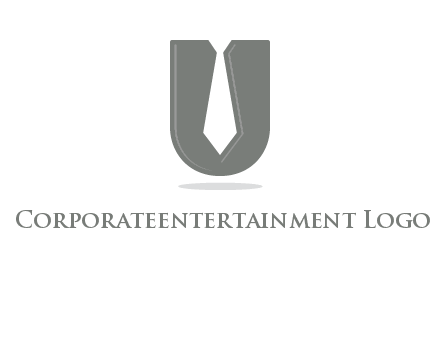 letter U logo with tie icon