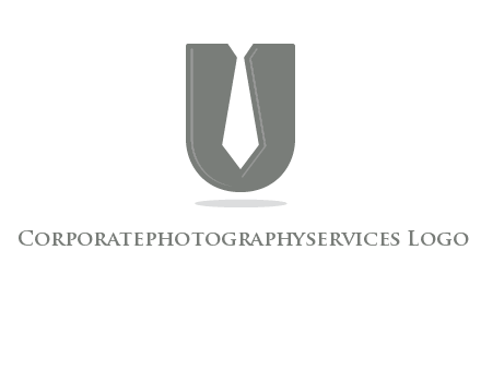 letter U logo with tie icon