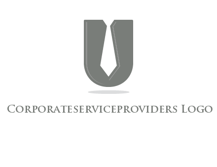 letter U logo with tie icon