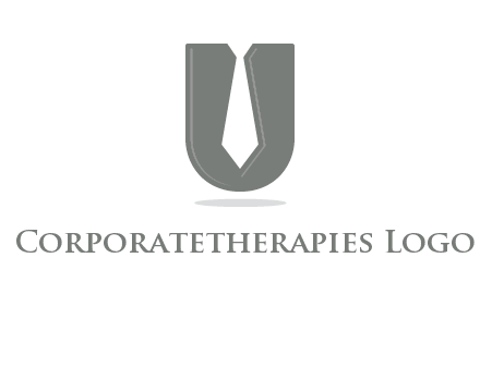 letter U logo with tie icon
