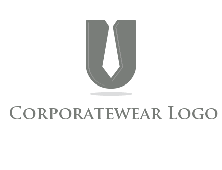 letter U logo with tie icon