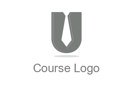 letter U logo with tie icon