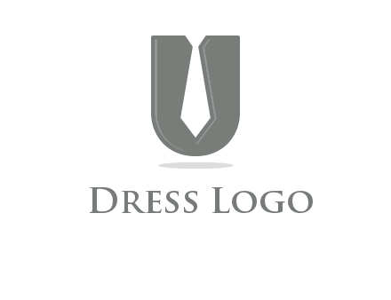 letter U logo with tie icon