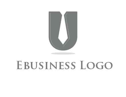 letter U logo with tie icon
