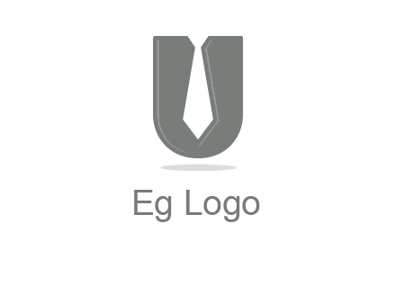 letter U logo with tie icon