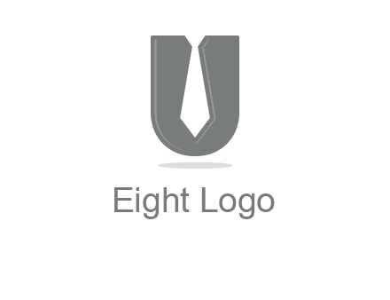 letter U logo with tie icon