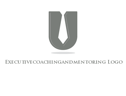 letter U logo with tie icon