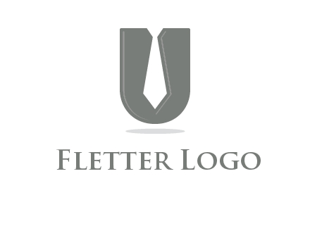letter U logo with tie icon