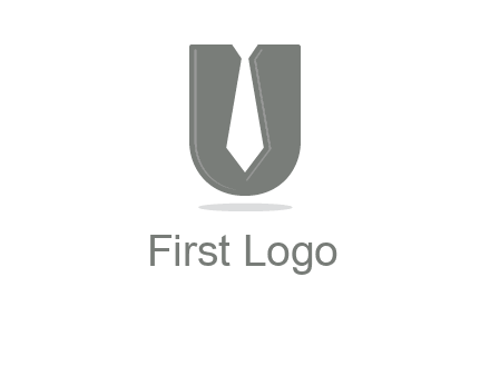 letter U logo with tie icon