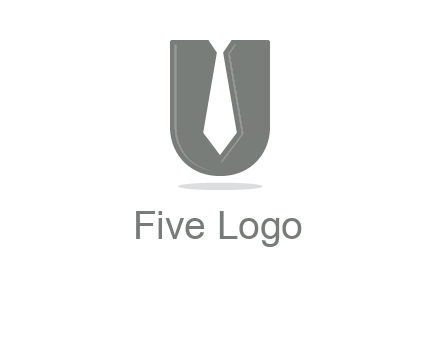 letter U logo with tie icon