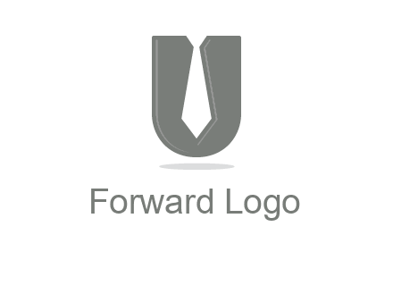 letter U logo with tie icon