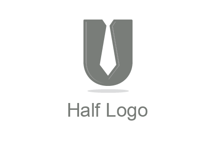 letter U logo with tie icon